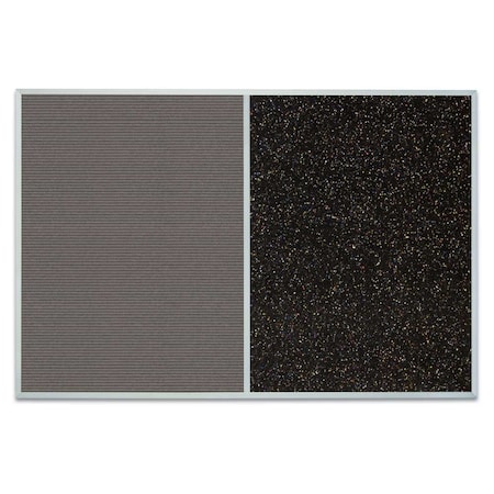 United Visual Products Sliding Door Indoor Enclosed Corkboard, 9 UV9011ACS-BLACK-BUFF